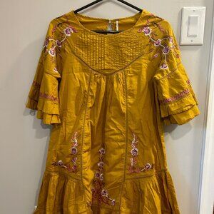 Free People Womens Pavlo Embroidered Tunic Dress 100% Cotton